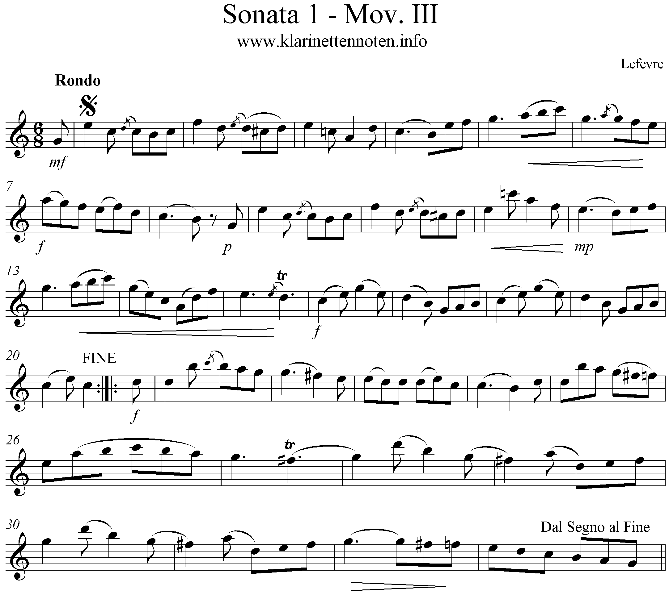 Lefevre Sonata No. 1 Mov. III Rondo